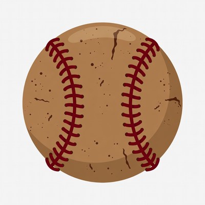 Worn Baseball Illustration