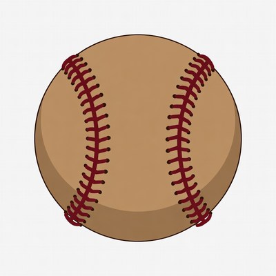 Baseball on white background