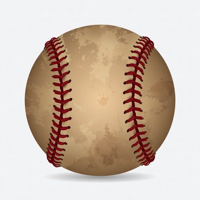 Vintage Baseball on White Background