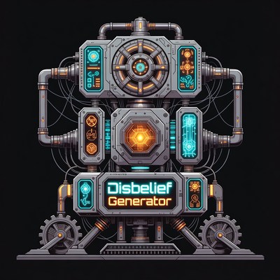 Disbelief Generator Machine Illustration