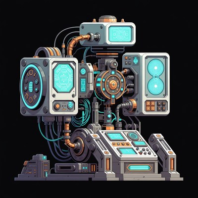 Futuristic Cyberpunk Machine Illustration