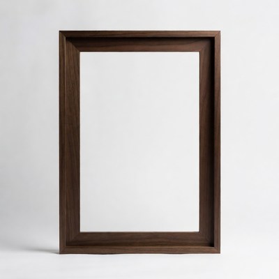 Empty Walnut Wood Picture Frame