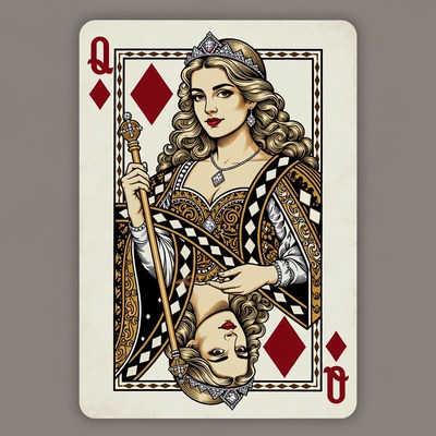 Queen of Diamonds Playing Card