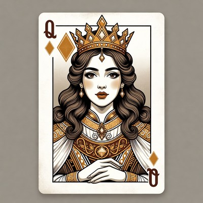 Queen of Diamonds Playing Card