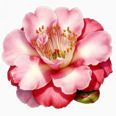 Pink Camellia Flower Closeup