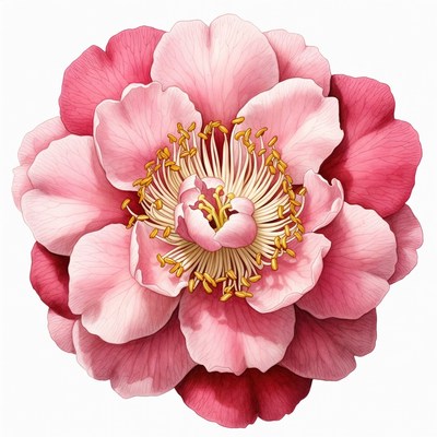 Pink Peony Flower Closeup