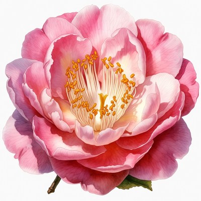 Pink Camellia Flower Closeup