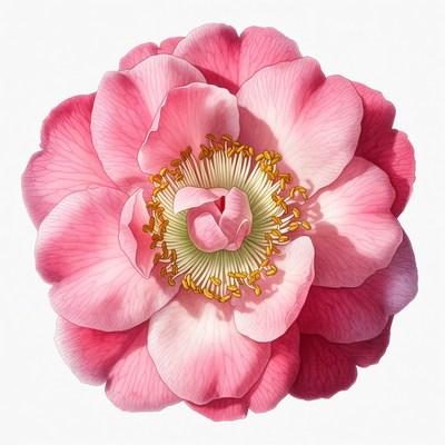 Pink Peony Flower Closeup