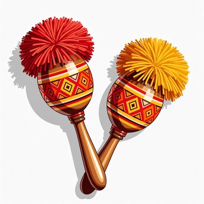 Red and Yellow Maracas Illustration