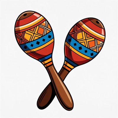 Colorful Maracas Crossed Together