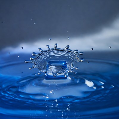 Blue water splash
