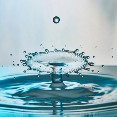 Water splash with droplet