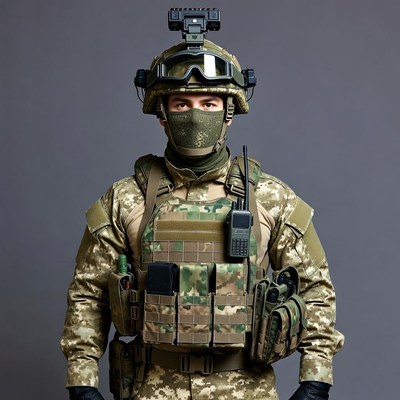 Soldier in Camouflage Gear