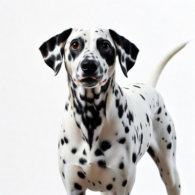 Dalmatian dog on white background