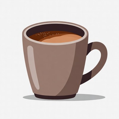 Brown coffee mug illustration