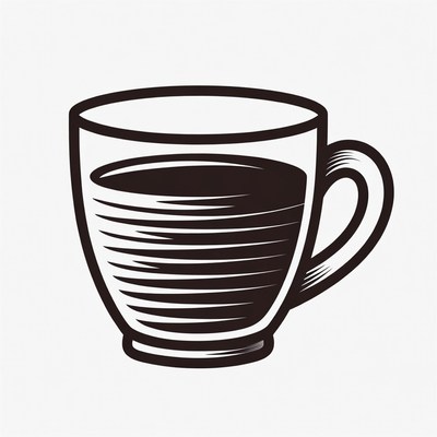 Black Coffee Mug Illustration
