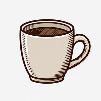 Coffee mug with steaming liquid