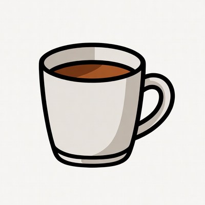 White coffee mug illustration