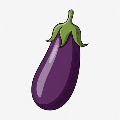Purple Eggplant Illustration