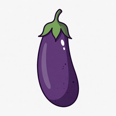 Purple Eggplant Illustration