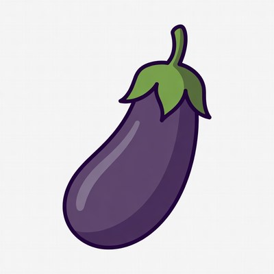 Purple Eggplant Illustration