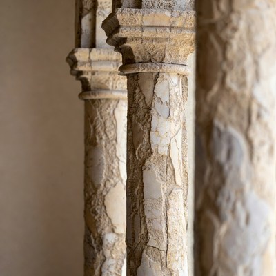 Ancient Stone Columns in Cloister