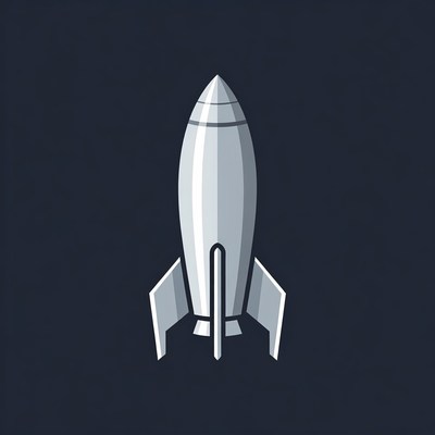 White Rocket on Dark Background