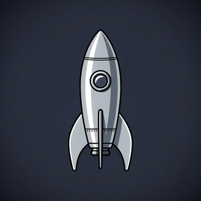 Silver Rocket Illustration