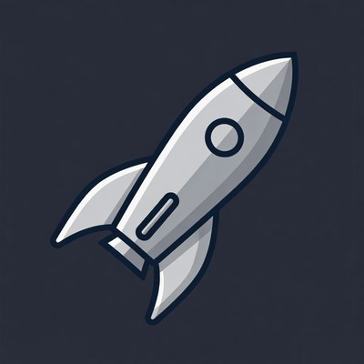 Rocket illustration on dark background