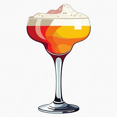 Margarita glass with foam