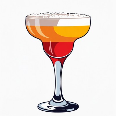Layered Margarita Cocktail Illustration