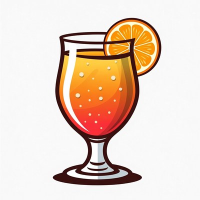 Orange Slice Cocktail Glass