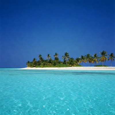 Tropical island with palm trees