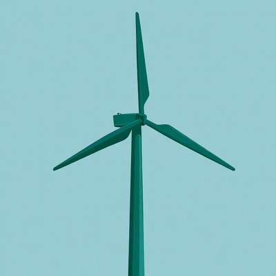 Green wind turbine illustration