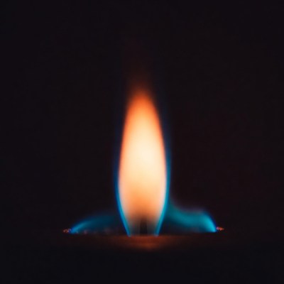 Burning Flame on Black Background