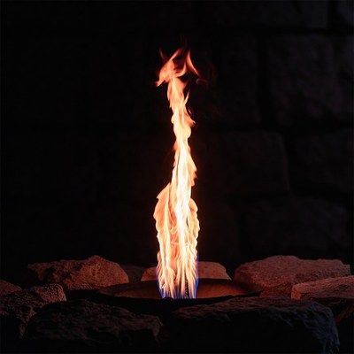 Flame Burning in Stone Fire Pit
