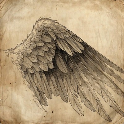 Detailed Angel Wing Illustration