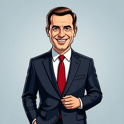 Cartoon man in suit smiling