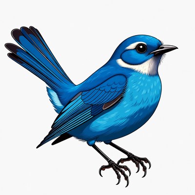 Blue fairy wren illustration