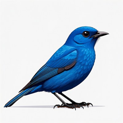 Blue bird on white background
