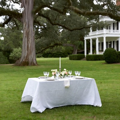 Elegant Outdoor Table Set for Dinner