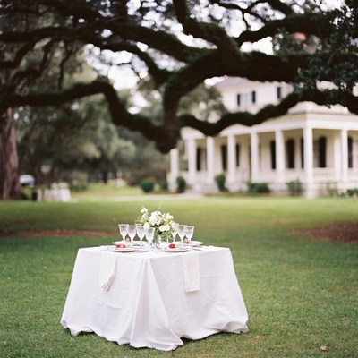 Elegant Wedding Table Under Oak Tree
