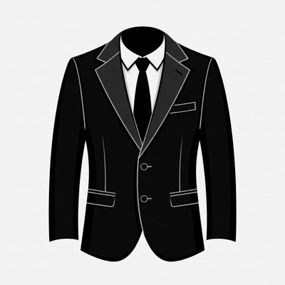 Black Tuxedo Suit Illustration