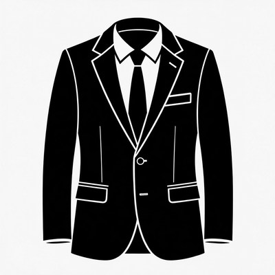 Black Suit Jacket Illustration