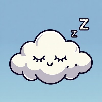 Cute sleeping cloud cartoon