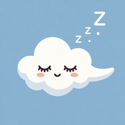 Cute sleeping cloud illustration