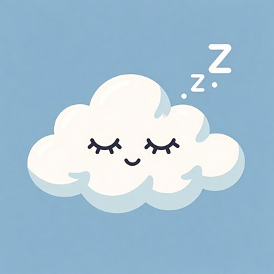 Cute sleeping cloud illustration