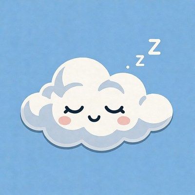 Cute sleeping cloud cartoon