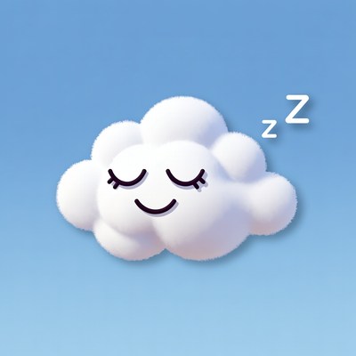 Sleeping Cartoon Cloud with Zzz