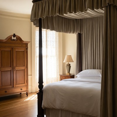 Elegant Four-Poster Bed in Bedroom